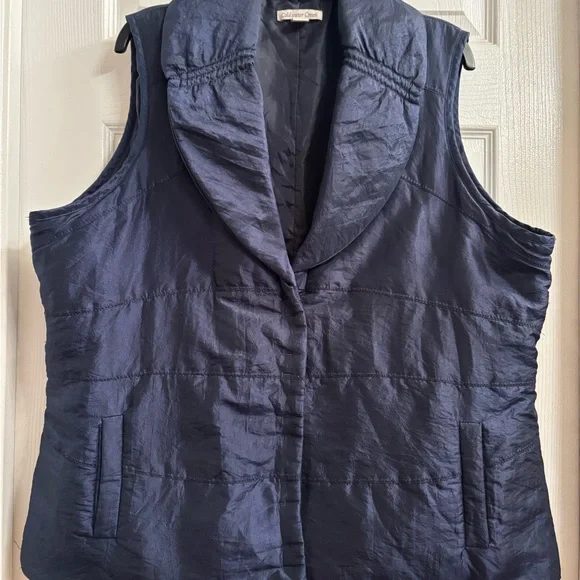 1X Coldwater Creek Midnight Blue Quilted Vest - Picture 6 of 7